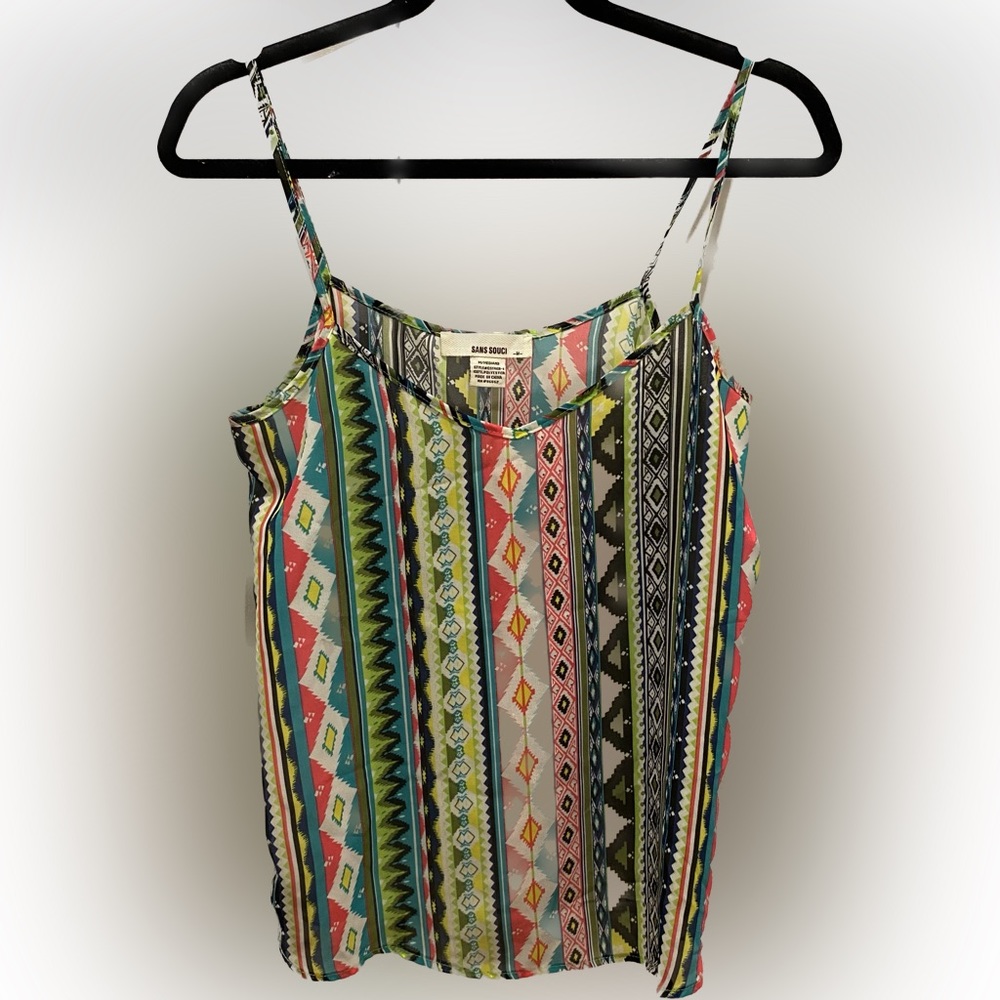 Tribal Print Tank, Medium, lined front